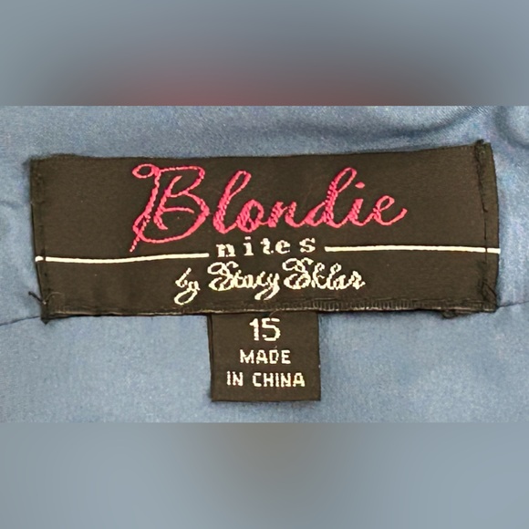 Blondie Nites by Stacy Sklar Sleeveless Beaded Prom Dress - Blue - 15 - NWT - Picture 9 of 9